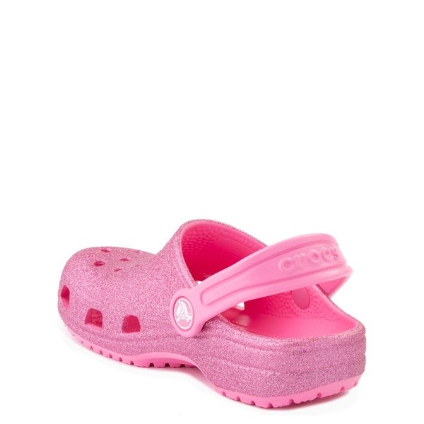 alternate view Crocs Classic Glitter Clog - Baby / Toddler / Little Kid - Pink LemonadeALT1