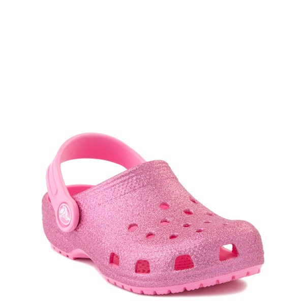 alternate view Crocs Classic Glitter Clog - Baby / Toddler / Little Kid - Pink LemonadeALT5