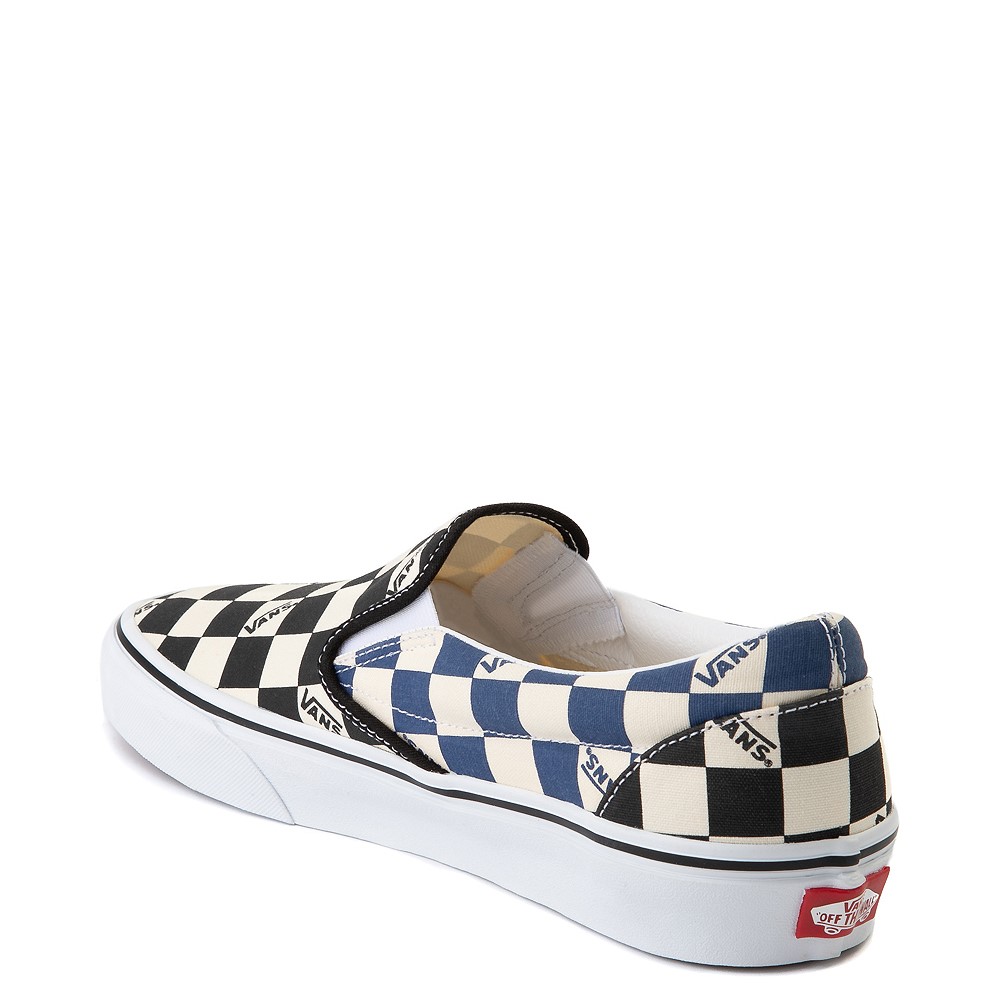 black and red checkered vans slip ons