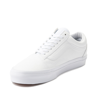 Vans Old Skool Leather Skate Shoe White Monochrome Journeys