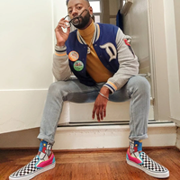 multi colored checkered vans