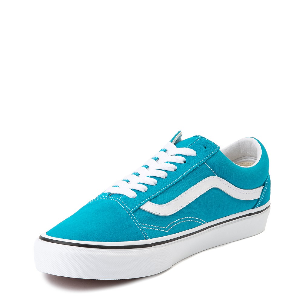 teal and white vans