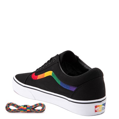 vans old skool rainbow skate shoe white