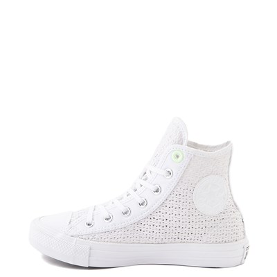 white crochet converse shoes