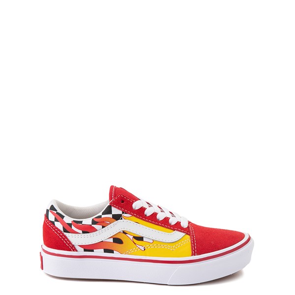 vans checkerboard red flame