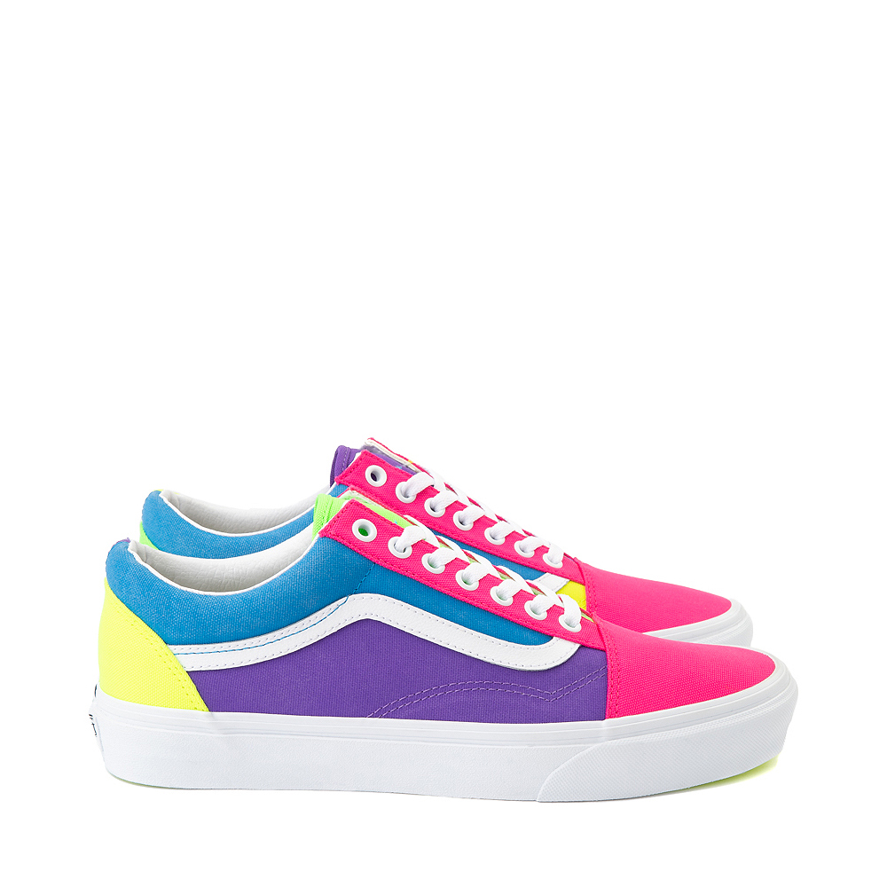 pink and yellow sneakers