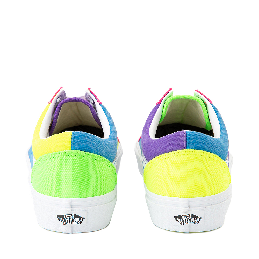 pink purple blue and yellow vans