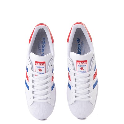 blue red and white adidas