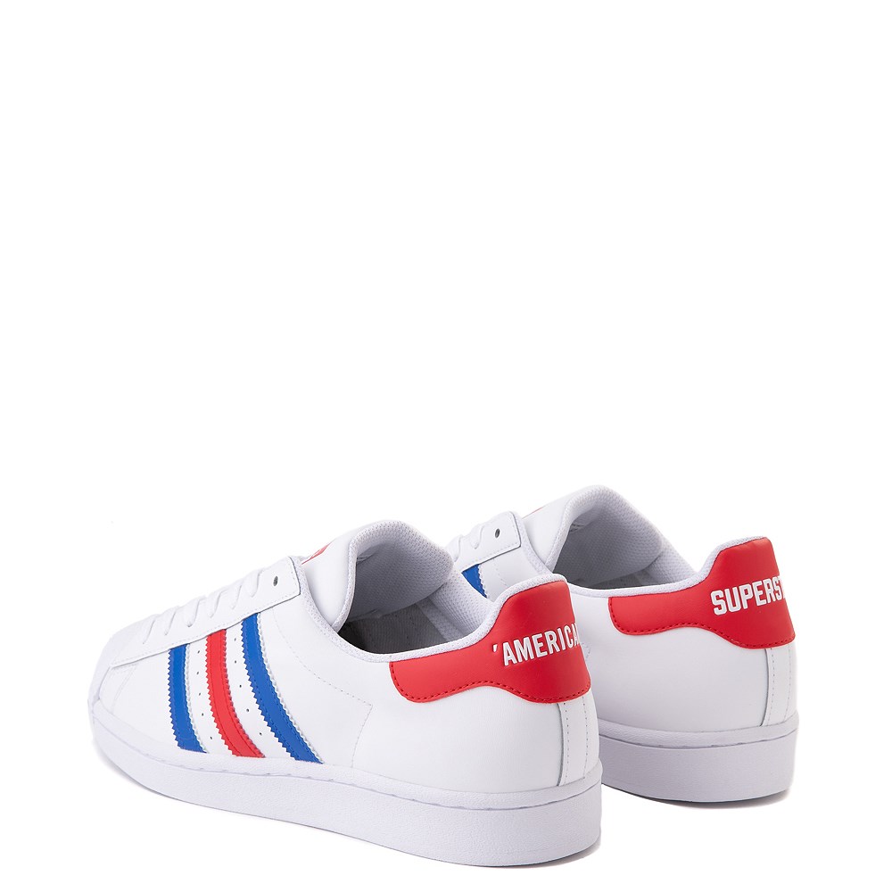 red white and blue shell toe adidas