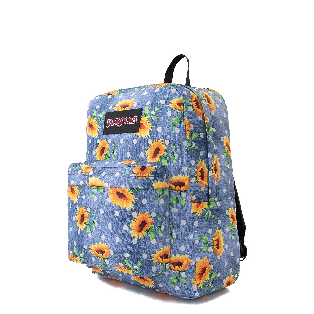 jansport black label superbreak sunflower backpack