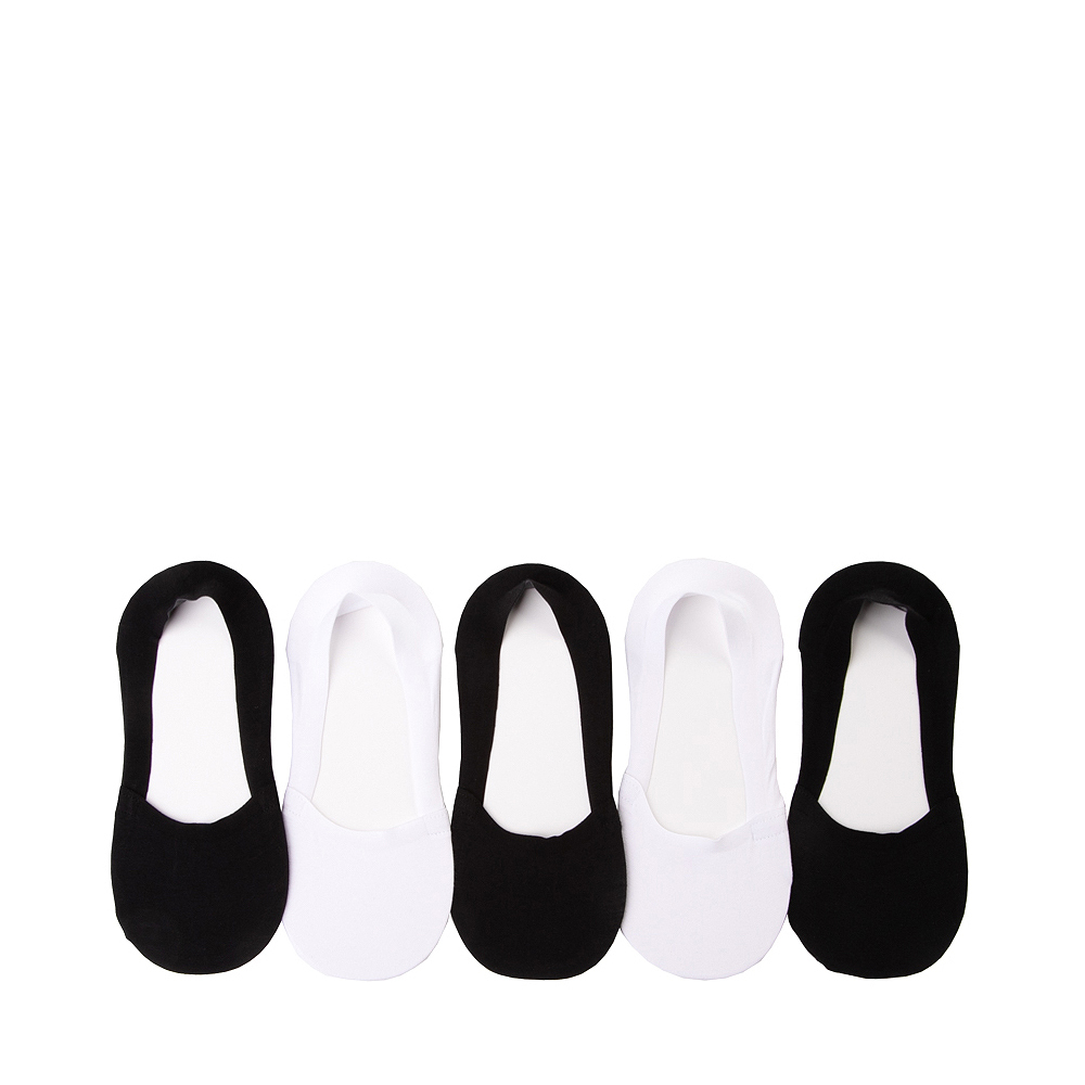 Womens Invisible Liners 5 Pack - Black / White