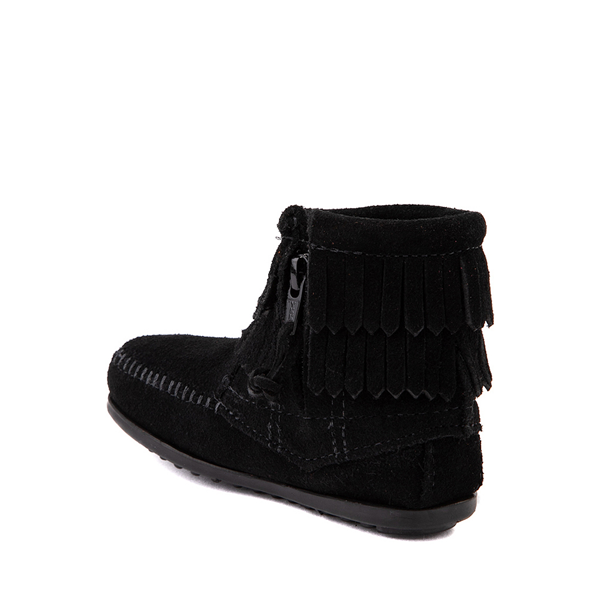 alternate view Minnetonka Double Fringe Bootie - Toddler / Little Kid - BlackALT1