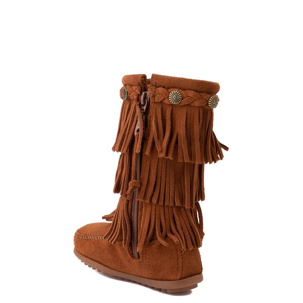 alternate view Minnetonka 3-Layer Fringe Boot - Toddler / Little Kid - BrownALT2