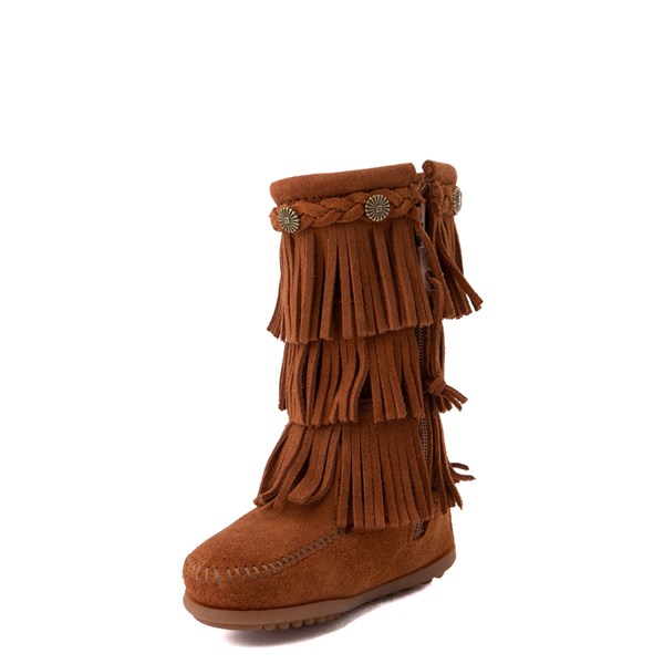 alternate view Minnetonka 3-Layer Fringe Boot - Toddler / Little Kid - BrownALT3