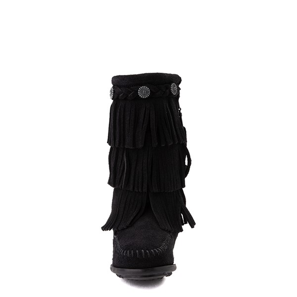 alternate view Minnetonka 3-Layer Fringe Boot - Toddler / Little Kid - BlackALT4