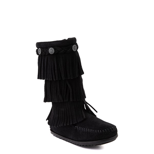 alternate view Minnetonka 3-Layer Fringe Boot - Toddler / Little Kid - BlackALT5