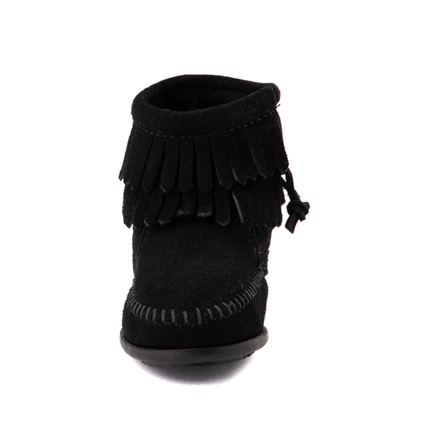 alternate view Minnetonka Double Fringe Bootie - Little Kid / Big Kid - BlackALT4