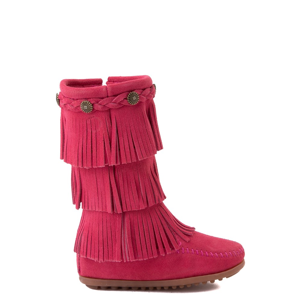 pink fringe boots