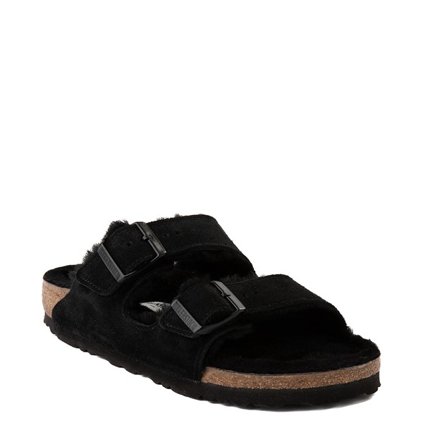 fuzzy black birkenstocks