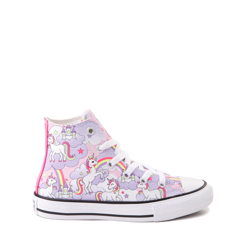Converse Chuck Taylor All Star Hi Unicorn Rainbow Sneaker - Little Kid / Big Kid - Pink Foam