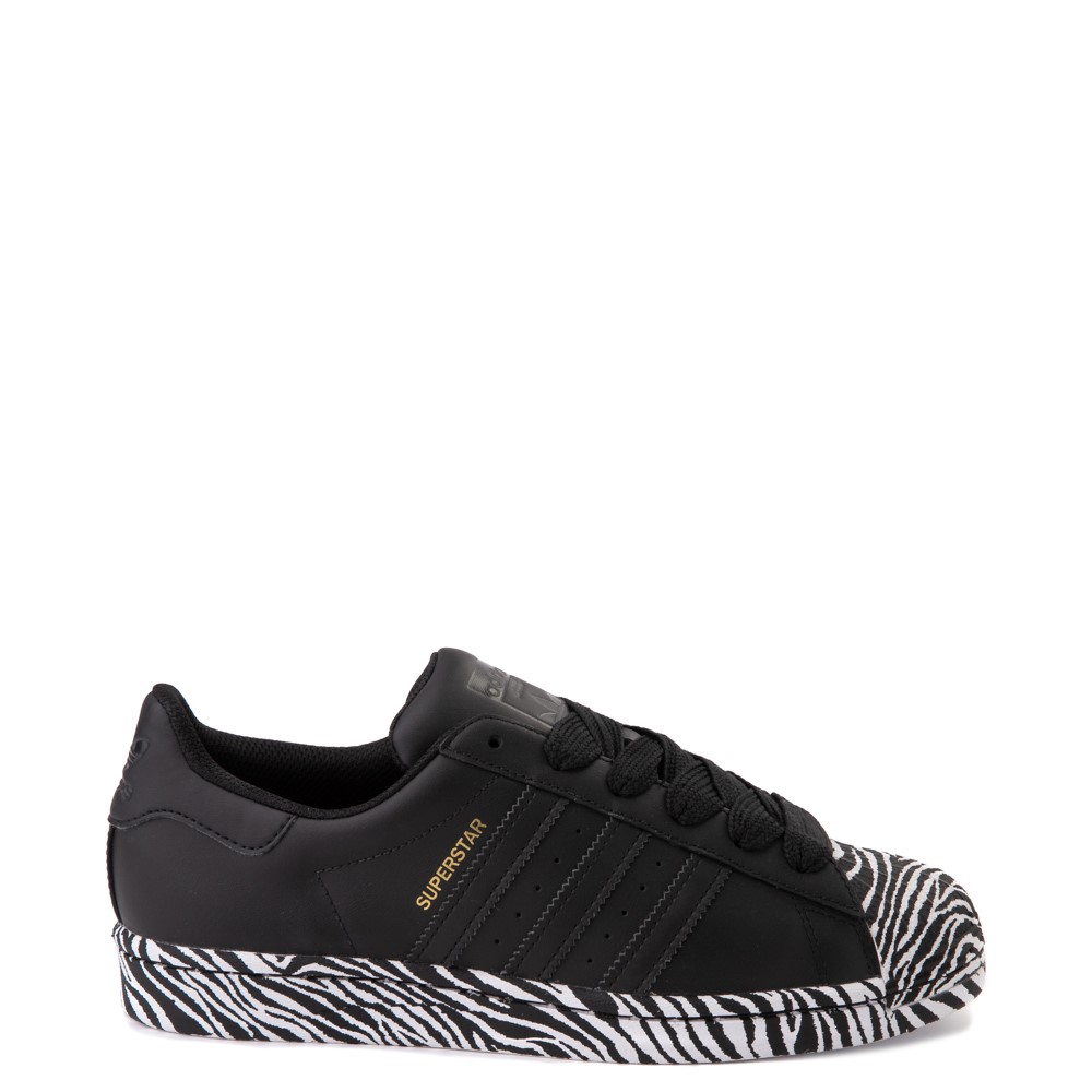 Womens adidas Superstar Athletic Shoe - Black / Zebra | Journeys