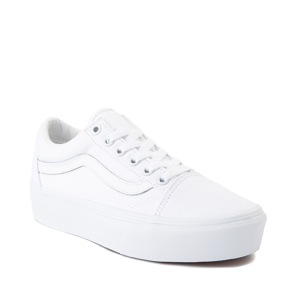 Vans Old Skool Platform Skate Shoes True White : Men's 5.5 - Women's 7 Medium