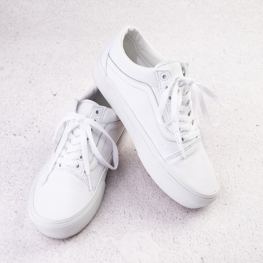 all white platform vans womens