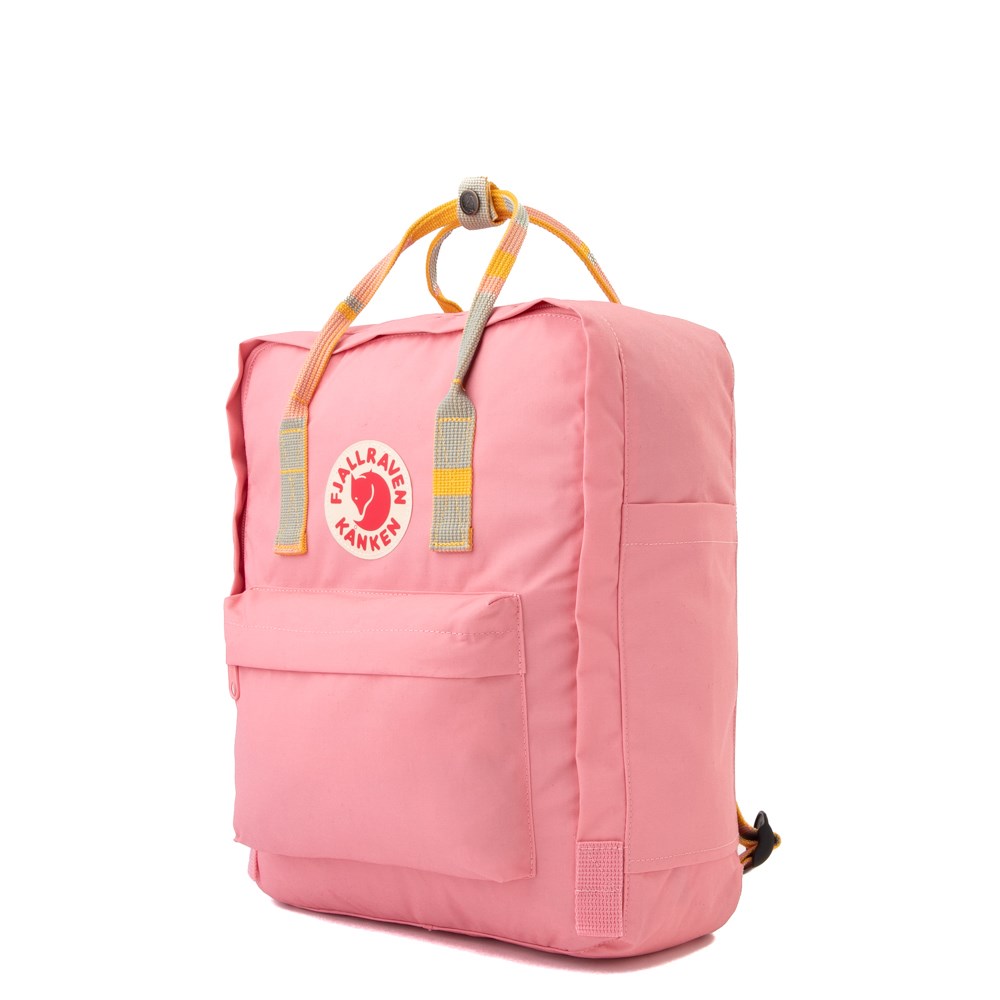 pink and blue fjallraven kanken