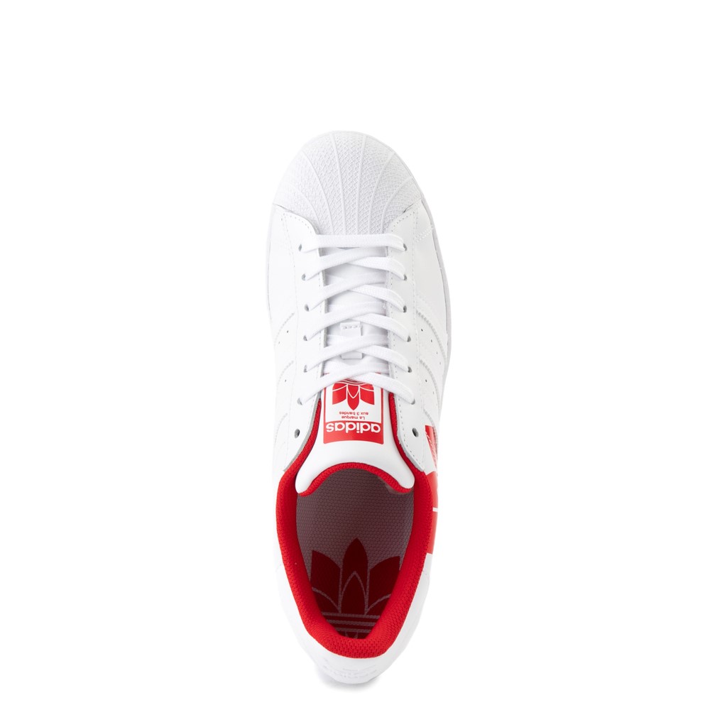 Mens adidas Superstar 3D Trefoil Athletic Shoe - White / Red