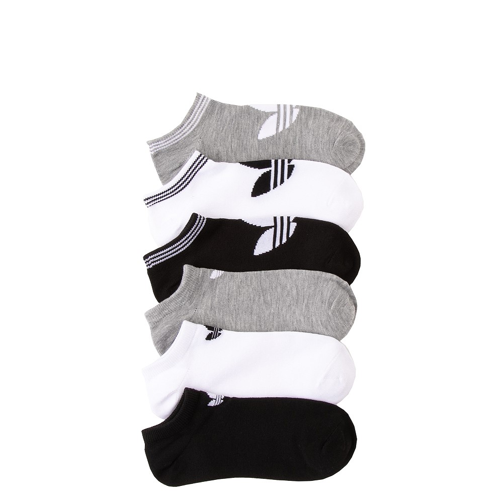 Womens adidas Low Cut Socks 6 Pack - Black / White / Gray | Journeys