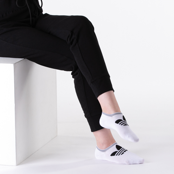 alternate view Womens adidas Trefoil Liners 6 Pack - Black / White / GrayALT1