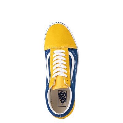 blue and yellow checkered vans