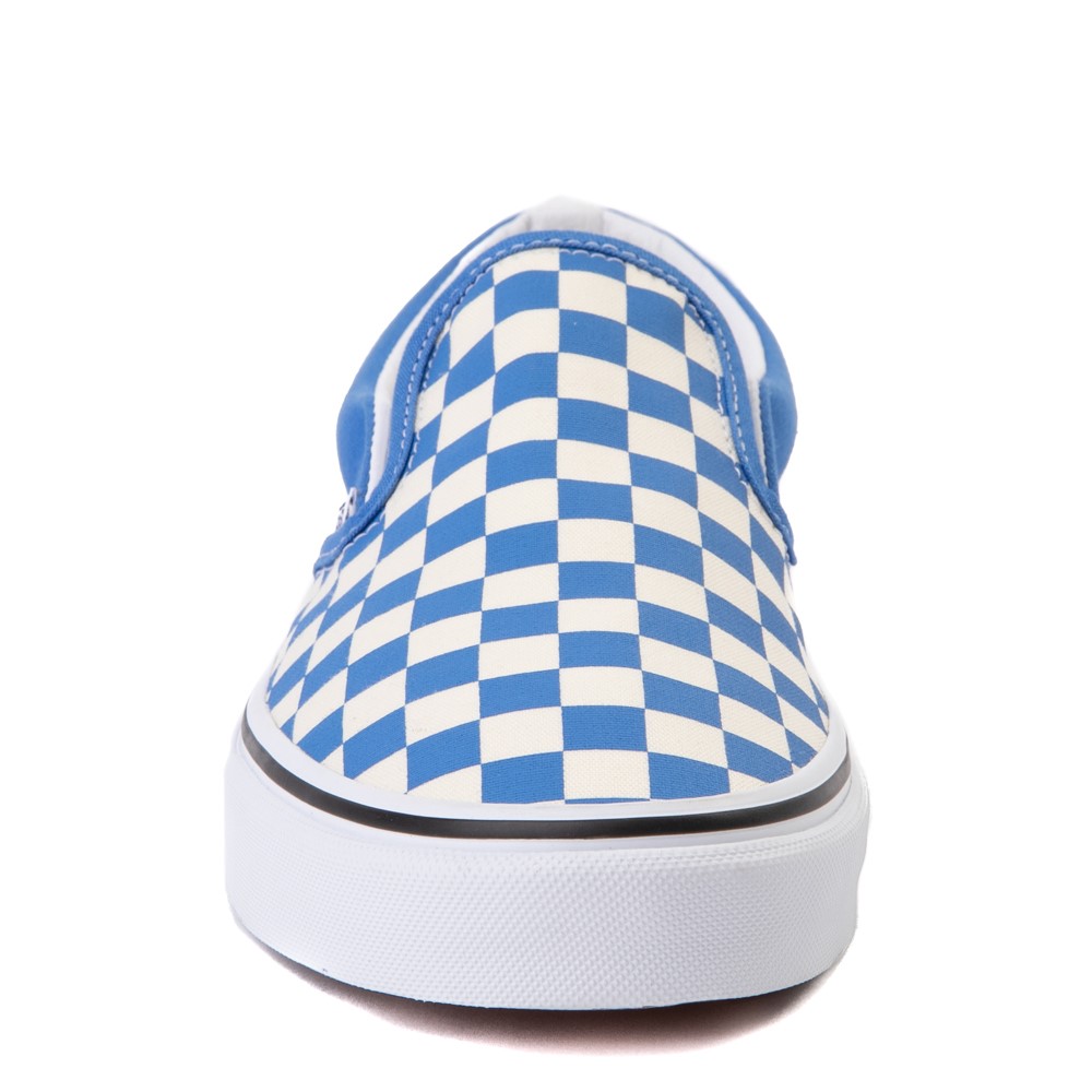 blue vans with checkered outline