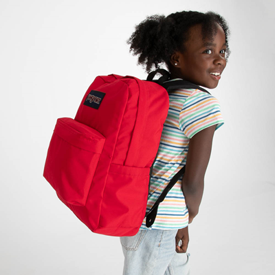 bright red jansport backpack