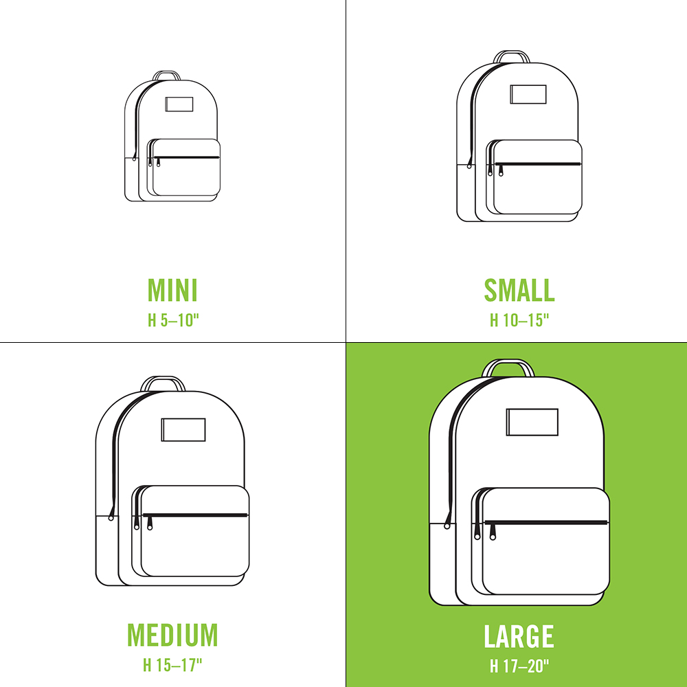 adidas backpack size chart