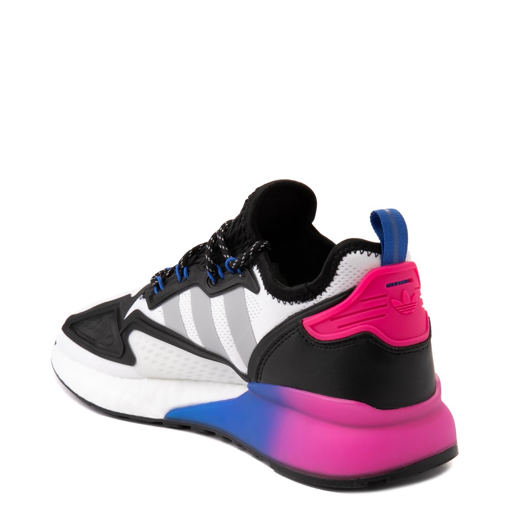 Mens adidas ZX 2K Boost Athletic Shoe - Cloud White / Pink / Blue | Journeys