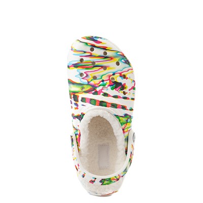fuzzy crocs white