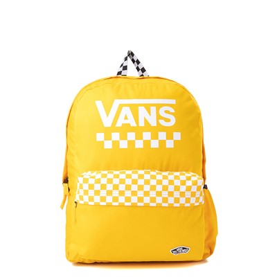 vans sporty realm yellow checkerboard backpack