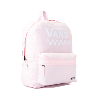 vans realm classic pink checkered backpack