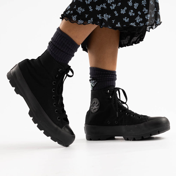 Persoonlijk karakter Schuldig Womens Converse Chuck Taylor All Star Hi Lugged Sneaker - Black Monochrome  | Journeys