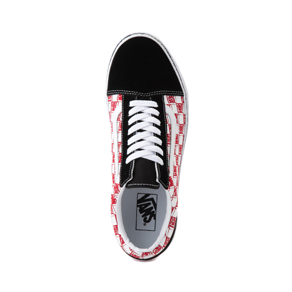 Vans Old Skool Sketch Checkerboard Skate Shoe Black / Red / White