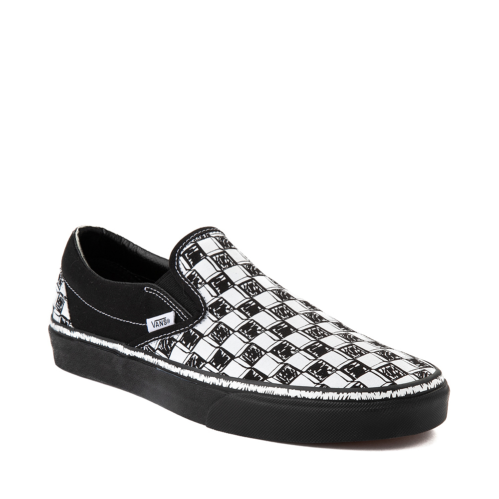Bestil Anonym Skinnende Vans Slip On Sketch Checkerboard Skate Shoe - Black / White | Journeys