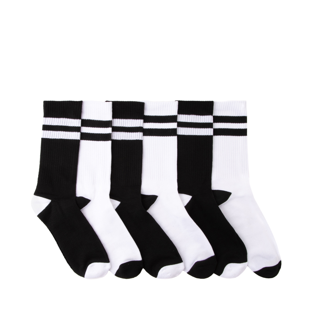 Mens Converse Crew Socks 6 Pack - Black / White | Journeys