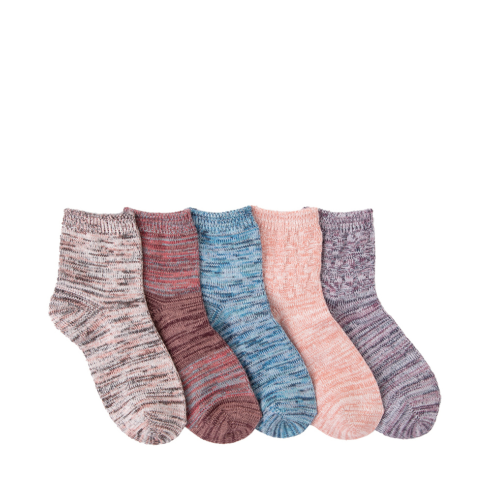 Womens Textured Space Dye Ankle Socks 5 Pack - Multicolor