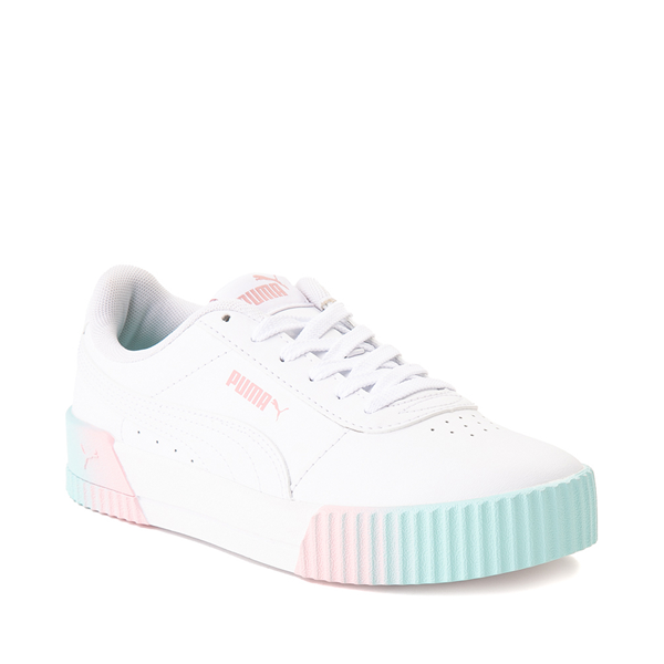 alternate view PUMA Carina Athletic Shoe - Big Kid - White / Pink / TurquoiseALT5