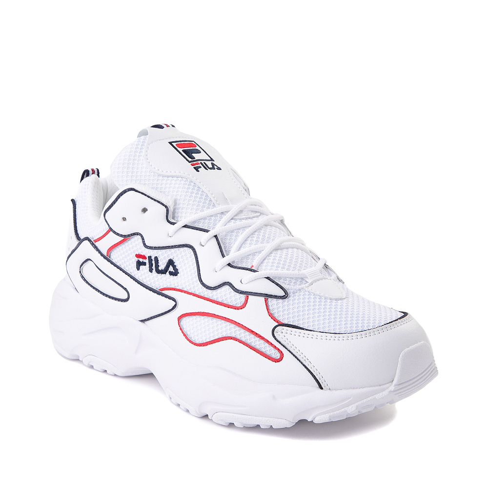 Mens Fila Ray Tracer Athletic Shoe - White / Navy / Red | Journeys