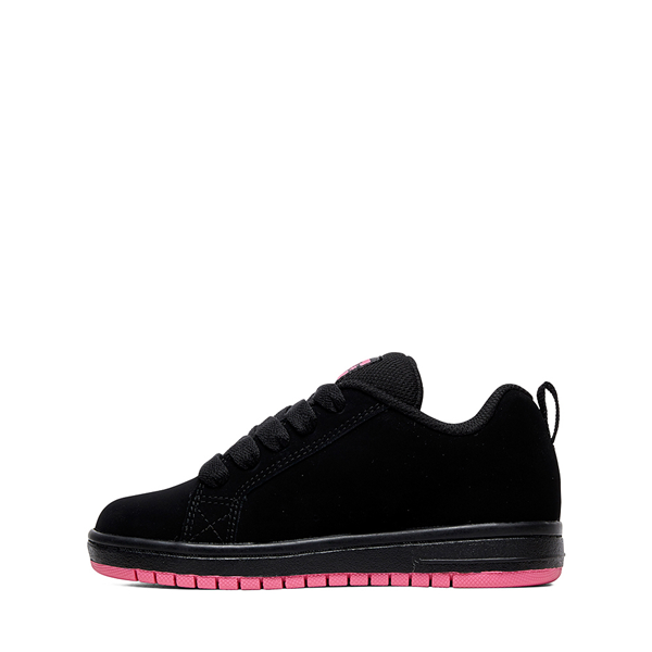 alternate view DC Court Graffik Skate Shoe - Little Kid / Big Kid - Black / PinkALT1