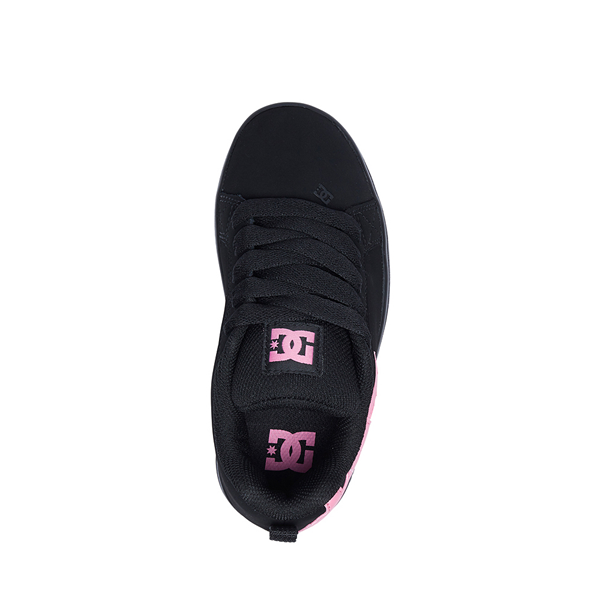 alternate view DC Court Graffik Skate Shoe - Little Kid / Big Kid - Black / PinkALT2