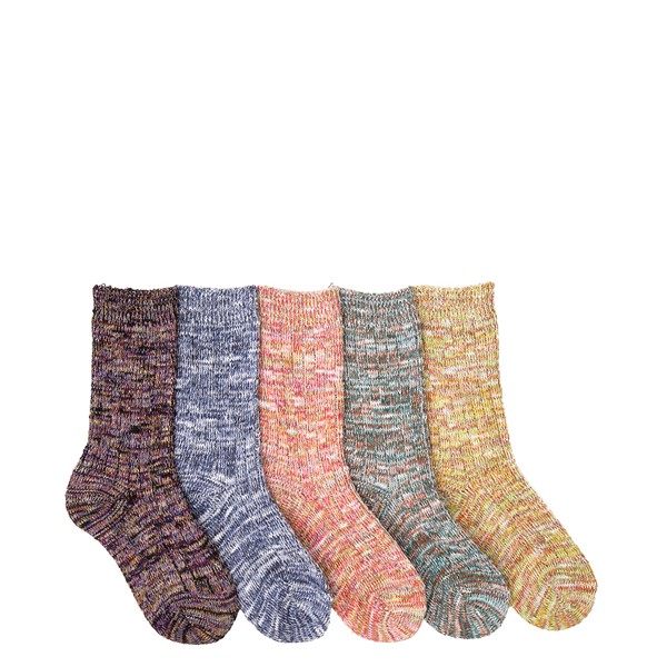 Main view of Marled Crew Socks 5 Pack - Little Kid - Multicolor