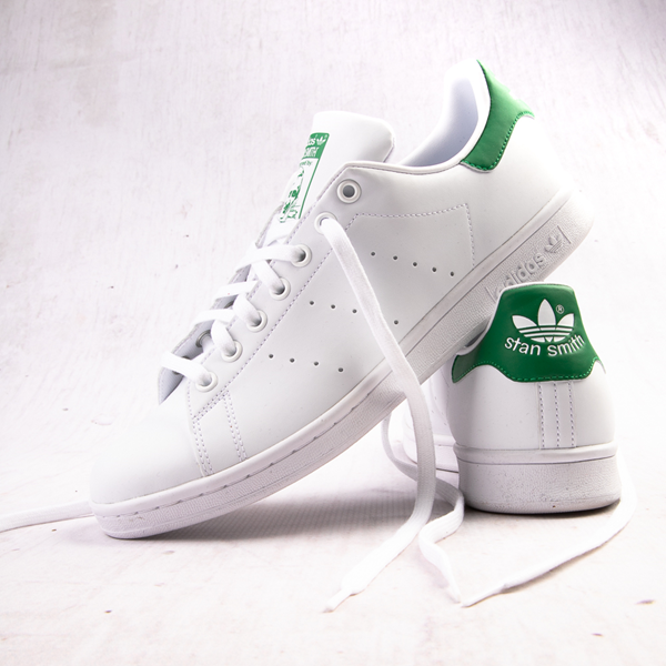 freedom Artifact Wording Mens adidas Stan Smith Athletic Shoe - White / Fairway Green | Journeys